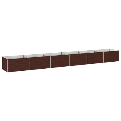 vidaXL Raised Garden Bed Brown 600 x 80 x 55 cm cold-rolled steel