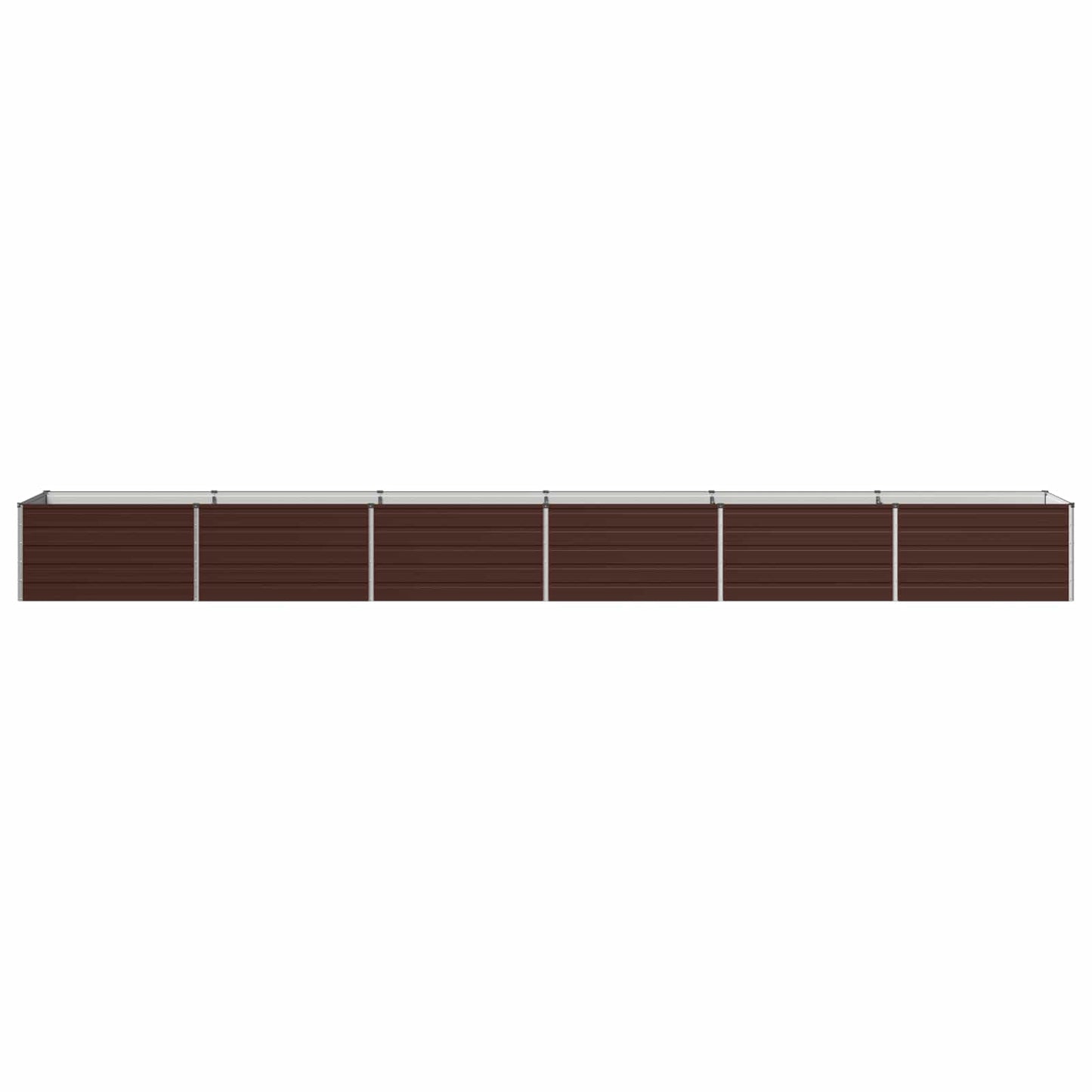 vidaXL Raised Garden Bed Brown 600 x 80 x 55 cm cold-rolled steel