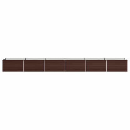 vidaXL Raised Garden Bed Brown 600 x 80 x 55 cm cold-rolled steel