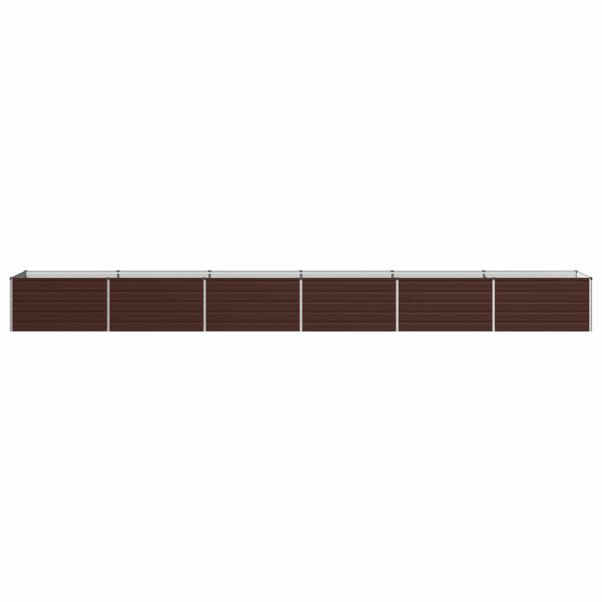 vidaXL Raised Garden Bed Brown 600 x 80 x 55 cm Galvanised Steel