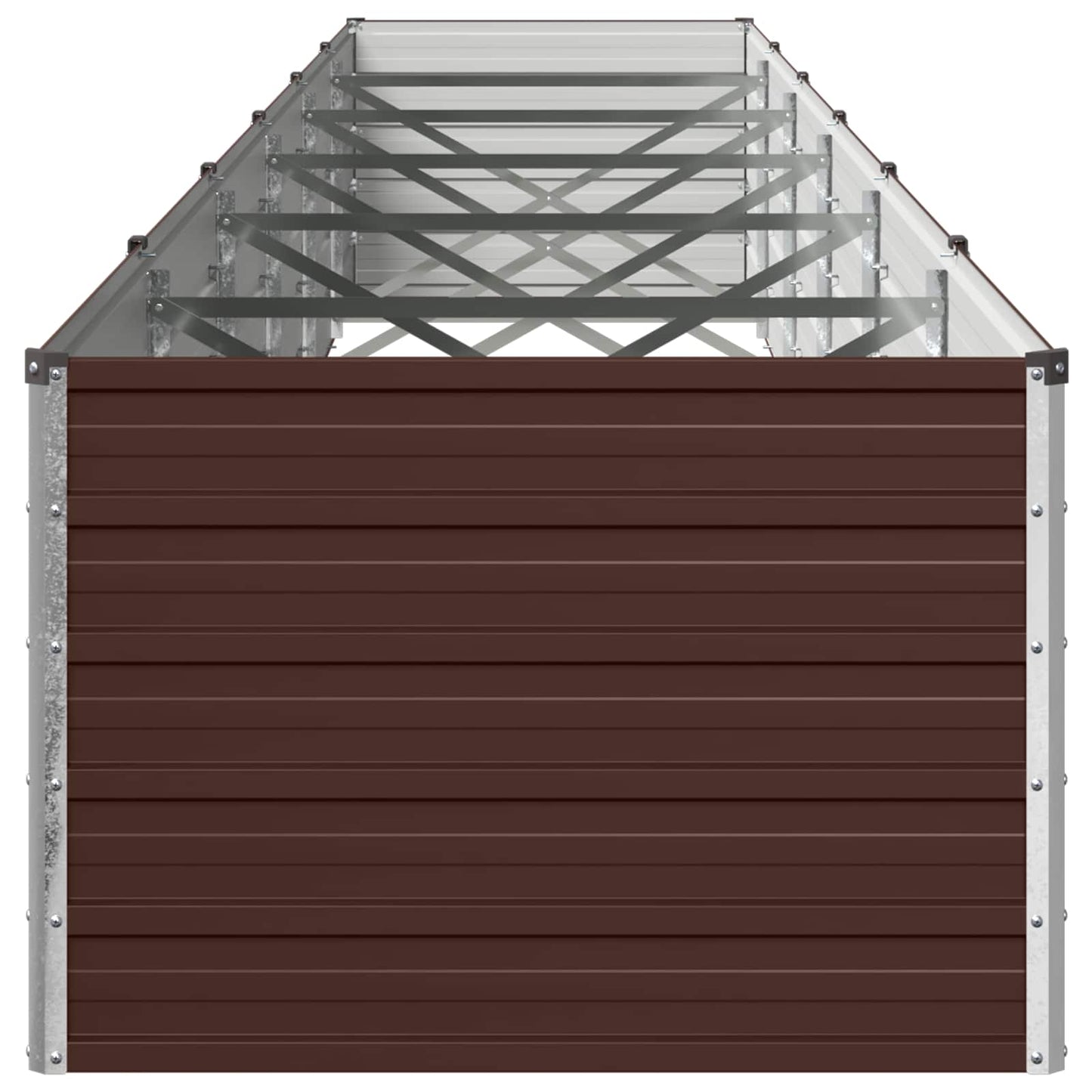 vidaXL Raised Garden Bed Brown 600 x 80 x 55 cm cold-rolled steel