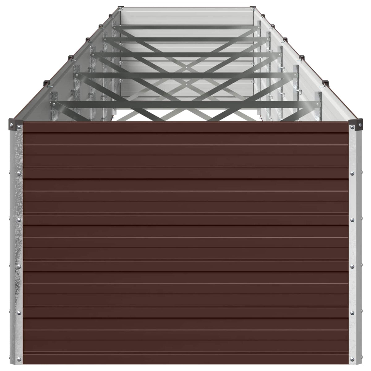 vidaXL Raised Garden Bed Brown 600 x 80 x 55 cm Galvanised Steel