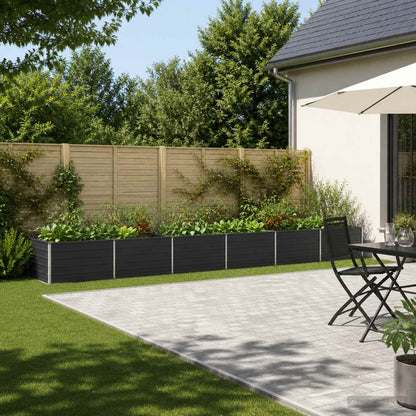 vidaXL Raised Garden Bed Anthracite 600 x 80 x 55 cm Galvanised Steel