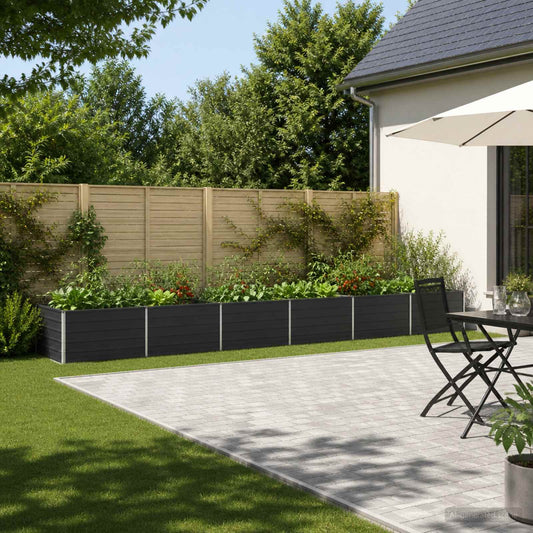 vidaXL Raised Garden Bed Anthracite 600 x 80 x 55 cm cold-rolled steel