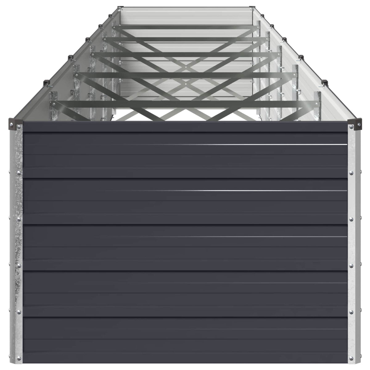 vidaXL Raised Garden Bed Anthracite 600 x 80 x 55 cm Galvanised Steel