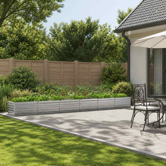vidaXL Raised Garden Bed Silver 600 x 80 x 55 cm galvanized