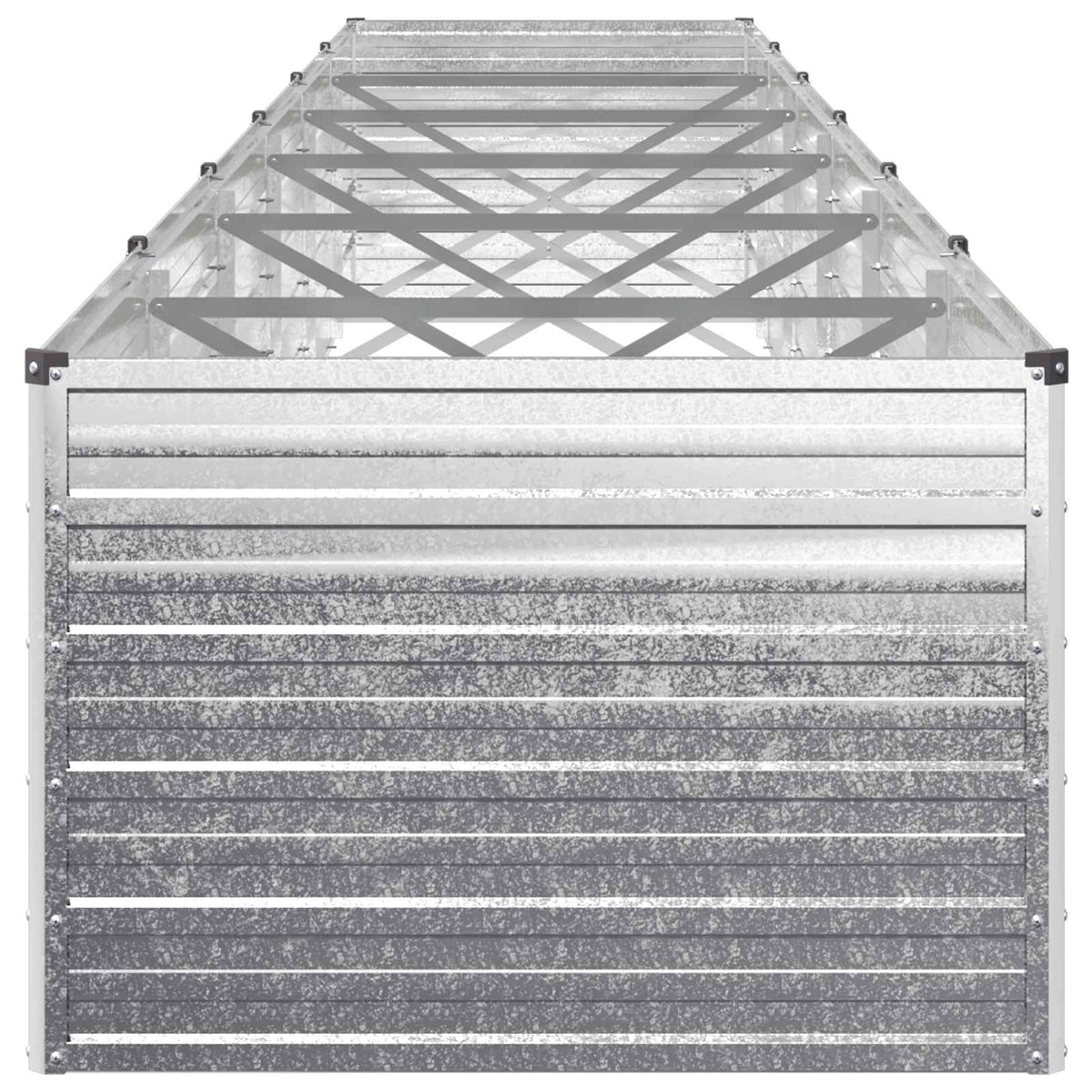 vidaXL Raised Garden Bed Galvanised Silver 600 x 80 x 55 cm