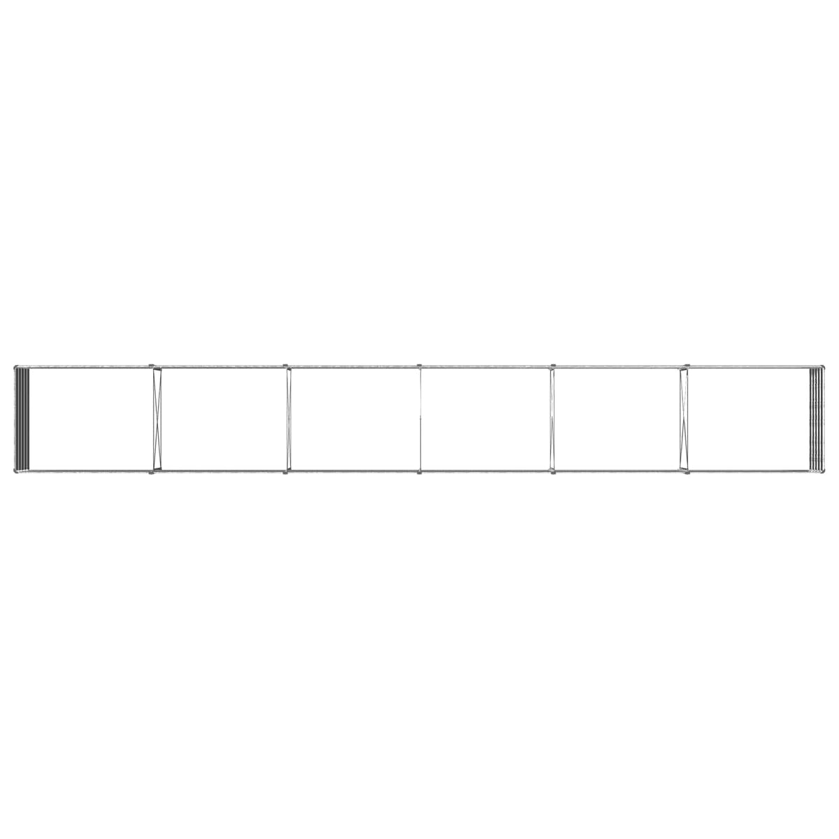 vidaXL Raised Garden Bed Galvanised Silver 600 x 80 x 55 cm