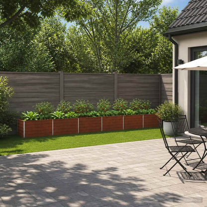 vidaXL Raised Garden Bed Weathering Steel 600 x 80 x 55 cm