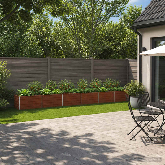 vidaXL Raised Garden Bed Rusty 600 x 80 x 55 cm corton