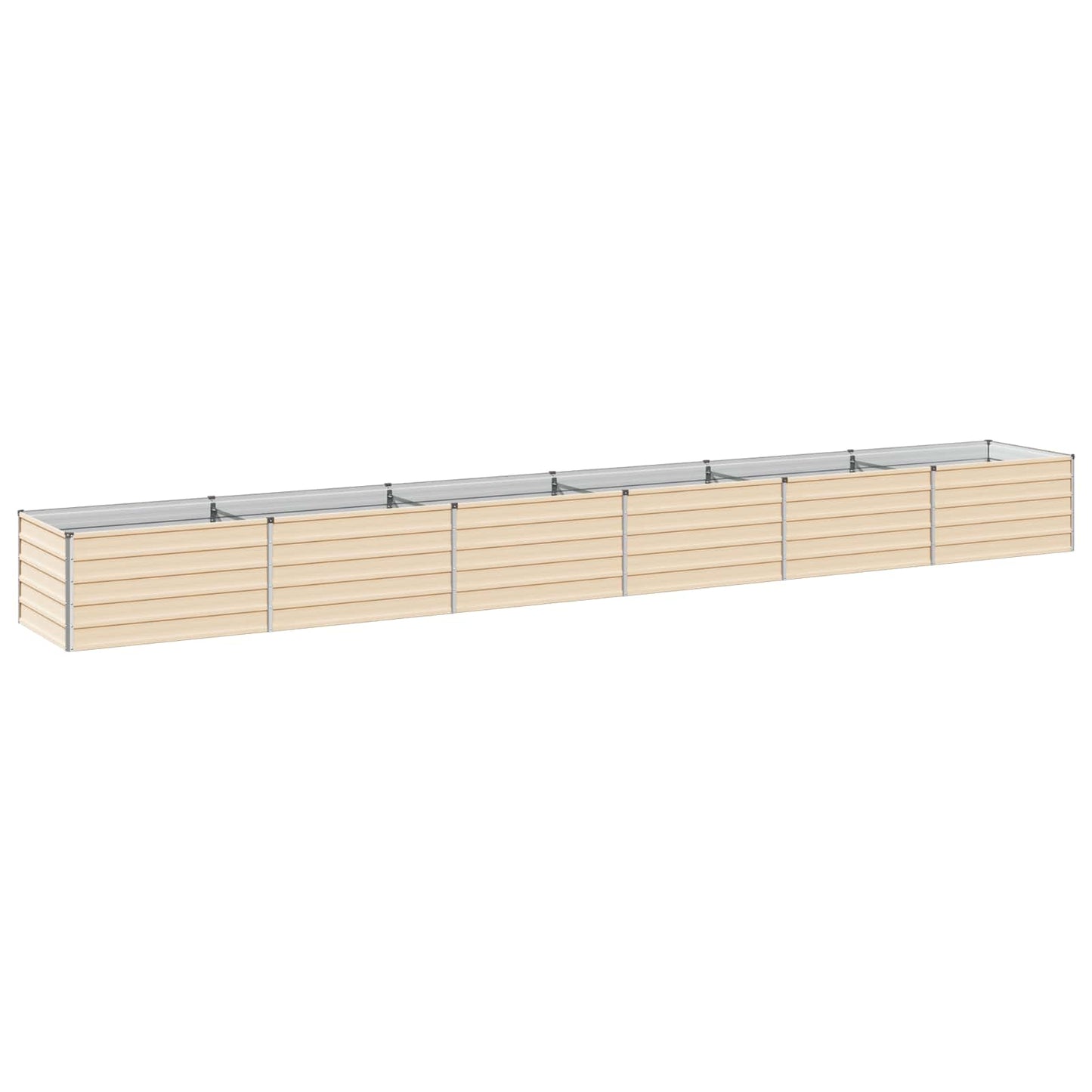 vidaXL Raised Garden Bed Ivory 600 x 80 x 55 cm cold-rolled steel