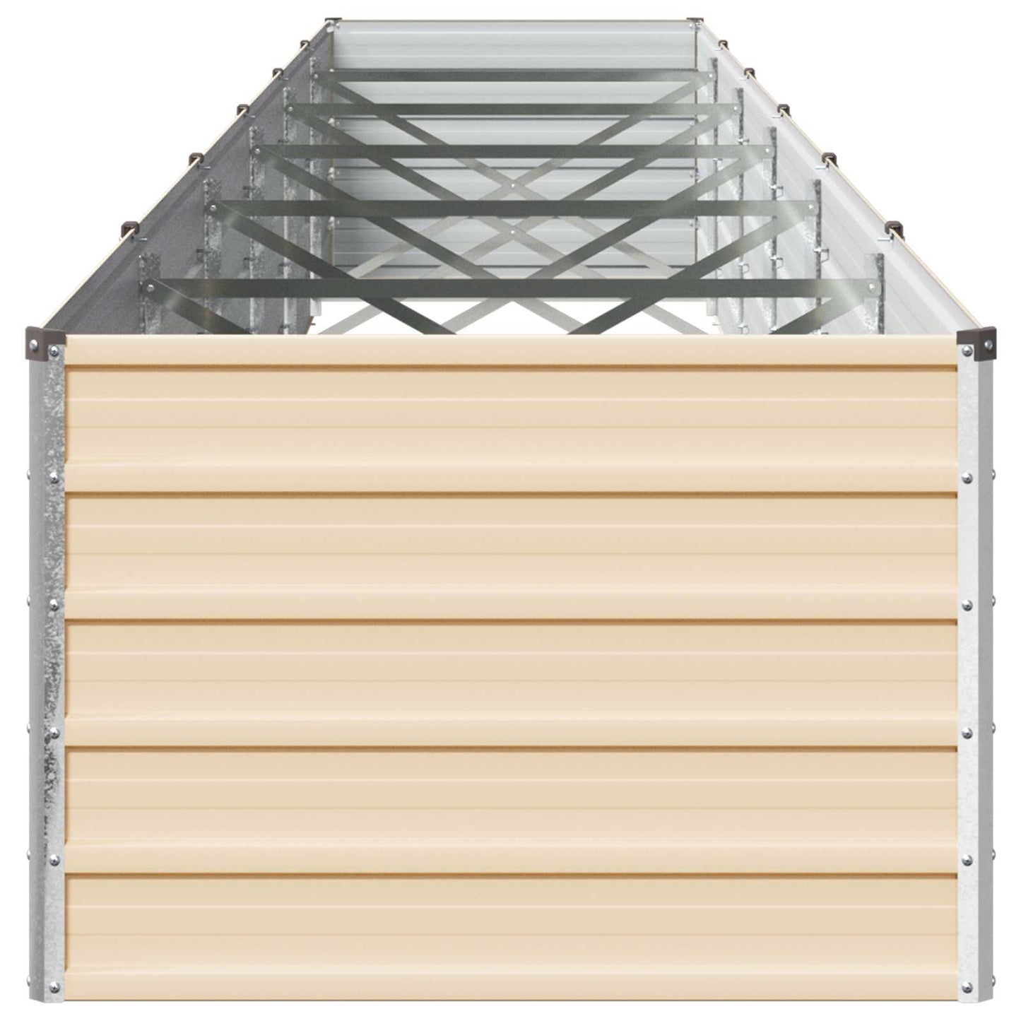 vidaXL Raised Garden Bed Ivory 600 x 80 x 55 cm cold-rolled steel