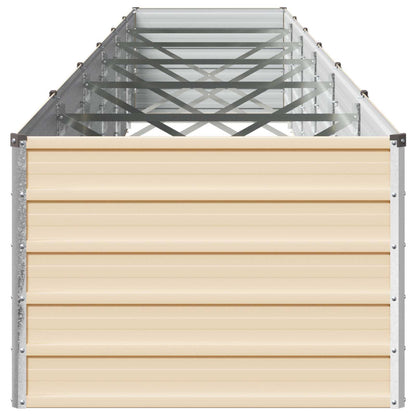 vidaXL Raised Garden Bed Ivory 600 x 80 x 55 cm cold-rolled steel