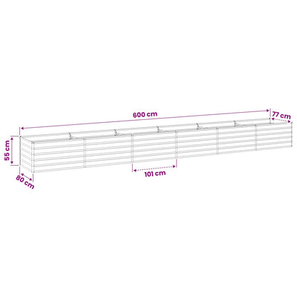 vidaXL Raised Garden Bed Ivory 600 x 80 x 55 cm cold-rolled steel