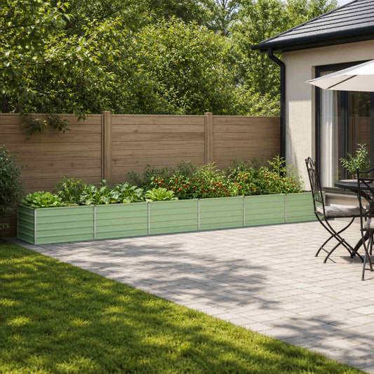 vidaXL Raised Garden Bed Pastel Green 600 x 80 x 55 cm
