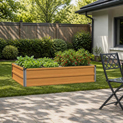 vidaXL Raised Garden Bed Natural 100 x 80 x 24 cm cold-rolled steel