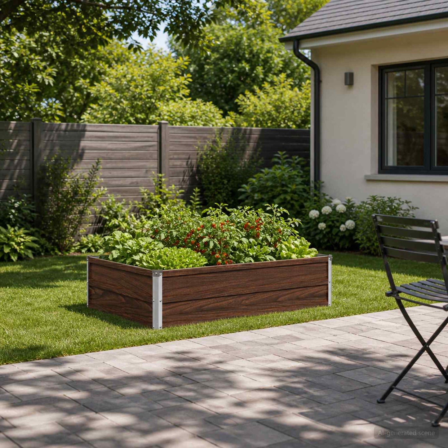 vidaXL Raised Garden Bed Black 100 x 80 x 24 cm cold-rolled steel