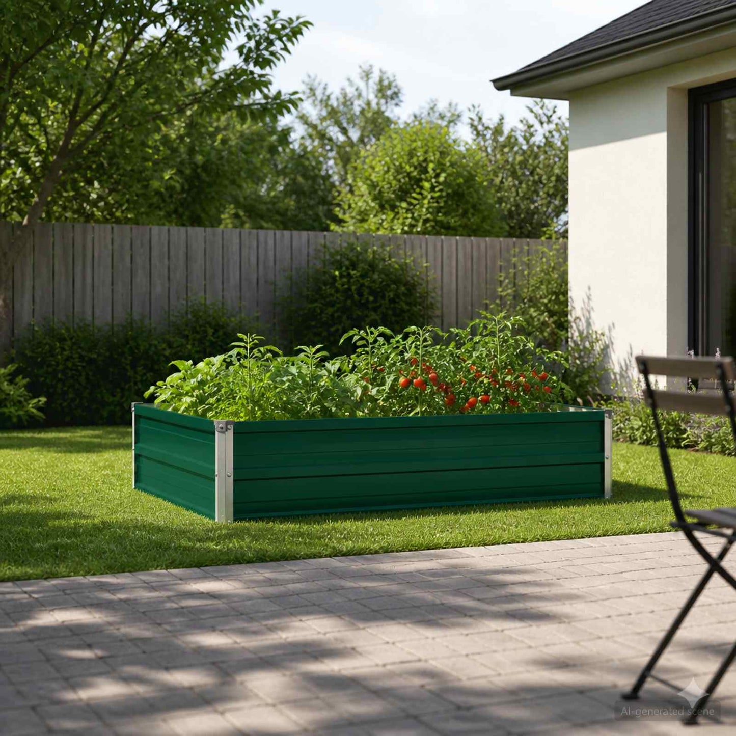 vidaXL Raised Garden Bed Green 100 x 80 x 24 cm cold-rolled steeel