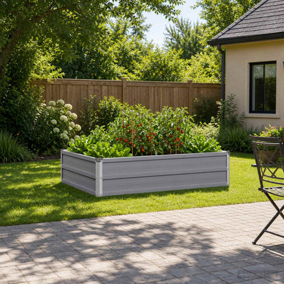 vidaXL Raised Garden Bed Grey 100 x 80 x 24 cm cold-rolled steel