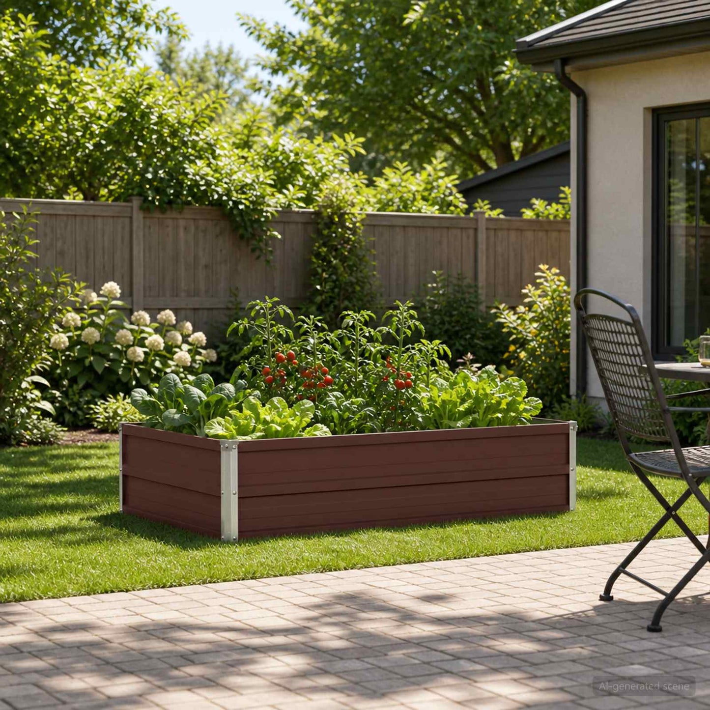 vidaXL Raised Garden Bed Brown 100 x 80 x 24 cm cold-rolled steel