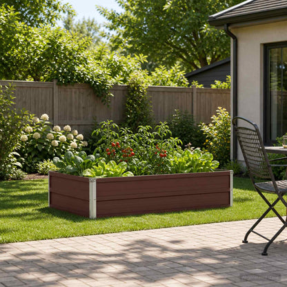 vidaXL Raised Garden Bed Brown 100 x 80 x 24 cm cold-rolled steel