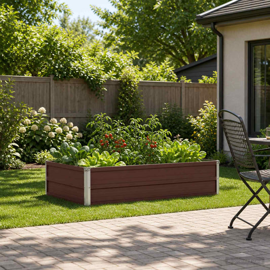 vidaXL Raised Garden Bed Brown 100 x 80 x 24 cm cold-rolled steel