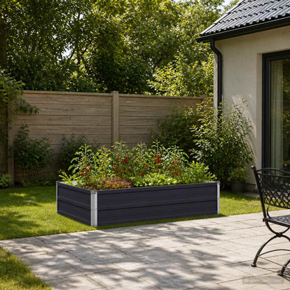 vidaXL Raised Garden Bed Anthracite 100 x 80 x 24 cm cold-rolled steel
