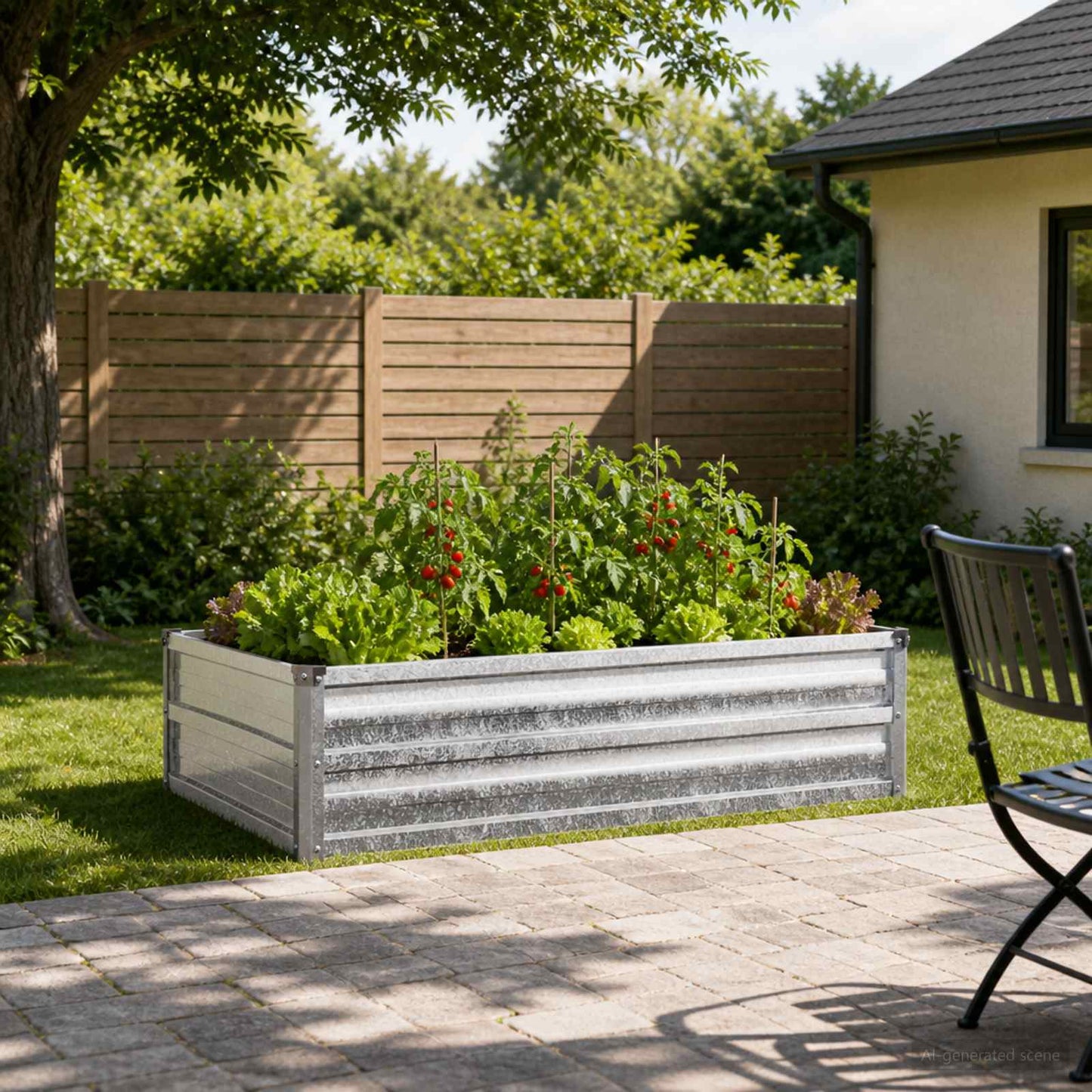 vidaXL Raised Garden Bed Silver 100 x 80 x 24 cm galvanized