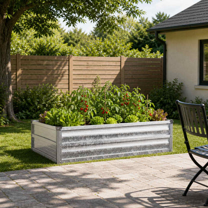 vidaXL Raised Garden Bed Silver 100 x 80 x 24 cm galvanized