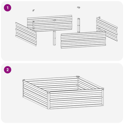 vidaXL Raised Garden Bed Rusty 100 x 80 x 24 cm corton