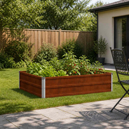 vidaXL Raised Garden Bed Rusty 100 x 80 x 24 cm corton