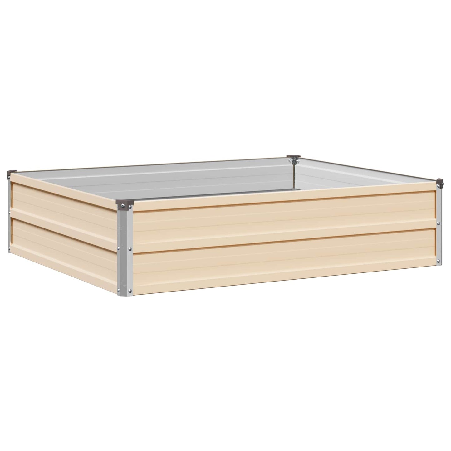 vidaXL Raised Garden Bed Ivory 100 x 80 x 24 cm cold-rolled steel