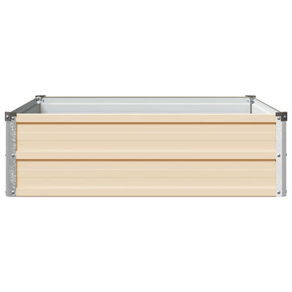 vidaXL Raised Garden Bed Ivory 100 x 80 x 24 cm cold-rolled steel