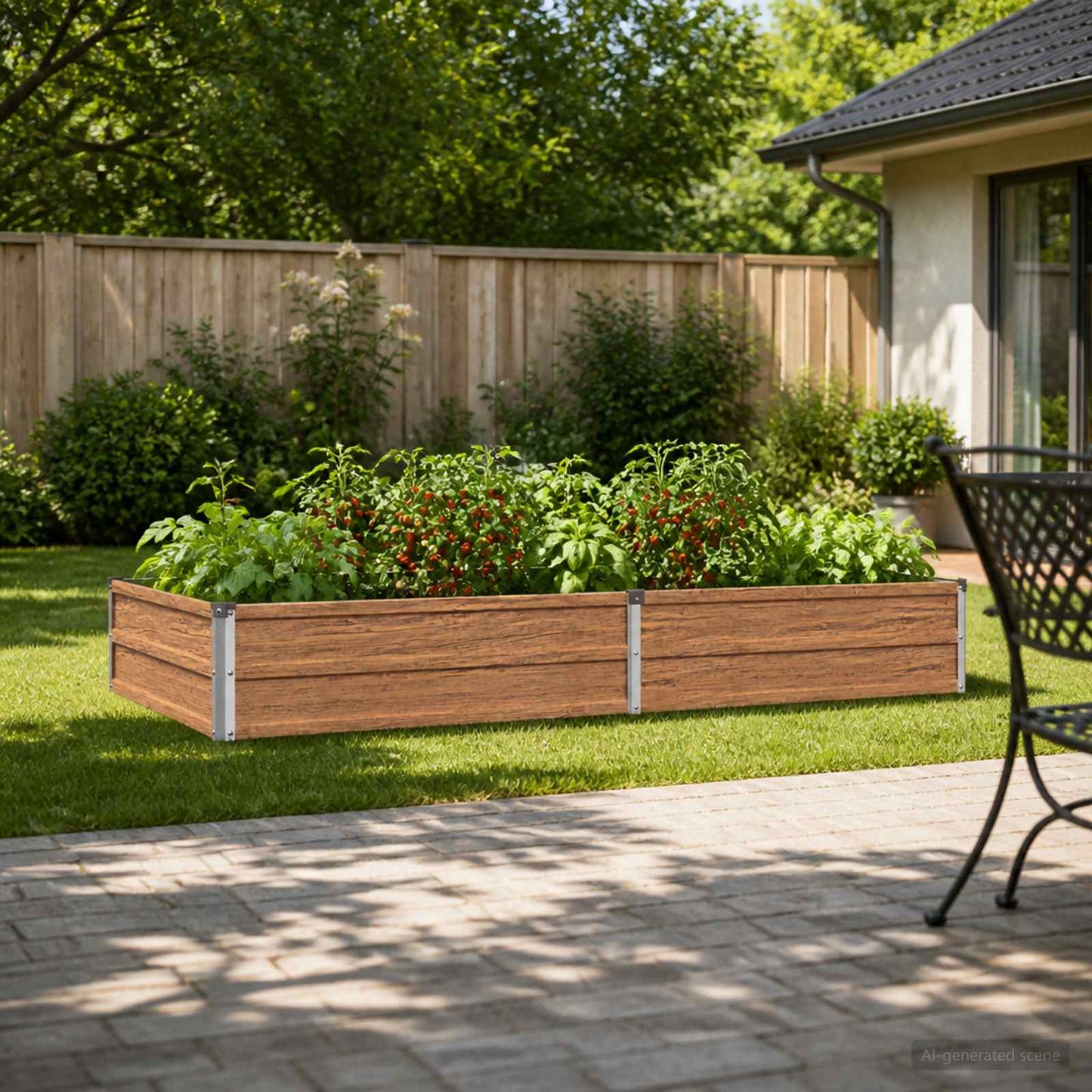 vidaXL Raised Garden Bed Wood Brown 160 x 80 x 24 cm cold-rolled steel