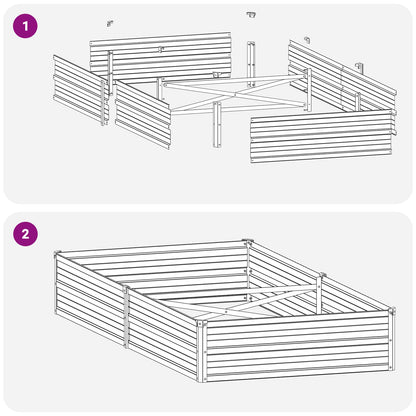 vidaXL Raised Garden Bed Natural 160 x 80 x 24 cm cold-rolled steel