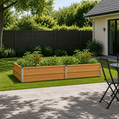 vidaXL Raised Garden Bed Natural 160 x 80 x 24 cm cold-rolled steel
