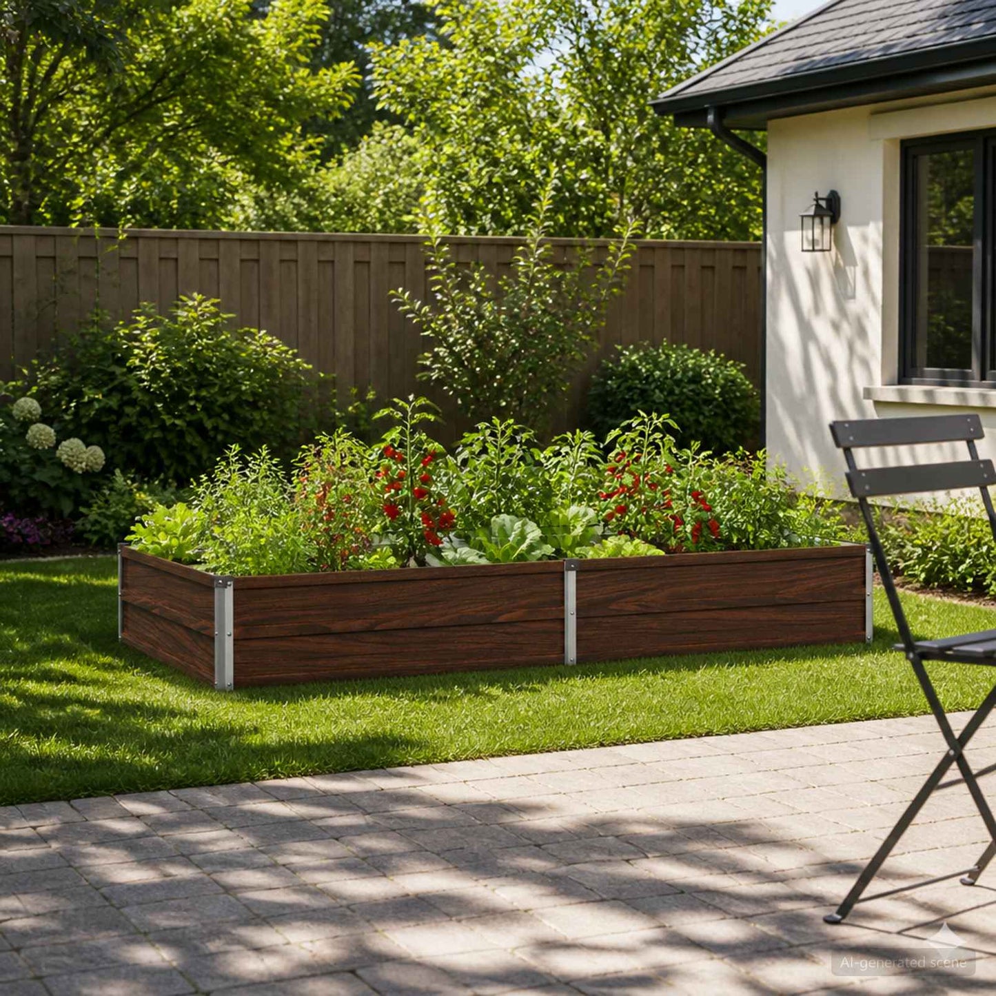 vidaXL Raised Garden Bed Black 160 x 80 x 24 cm cold-rolled steel