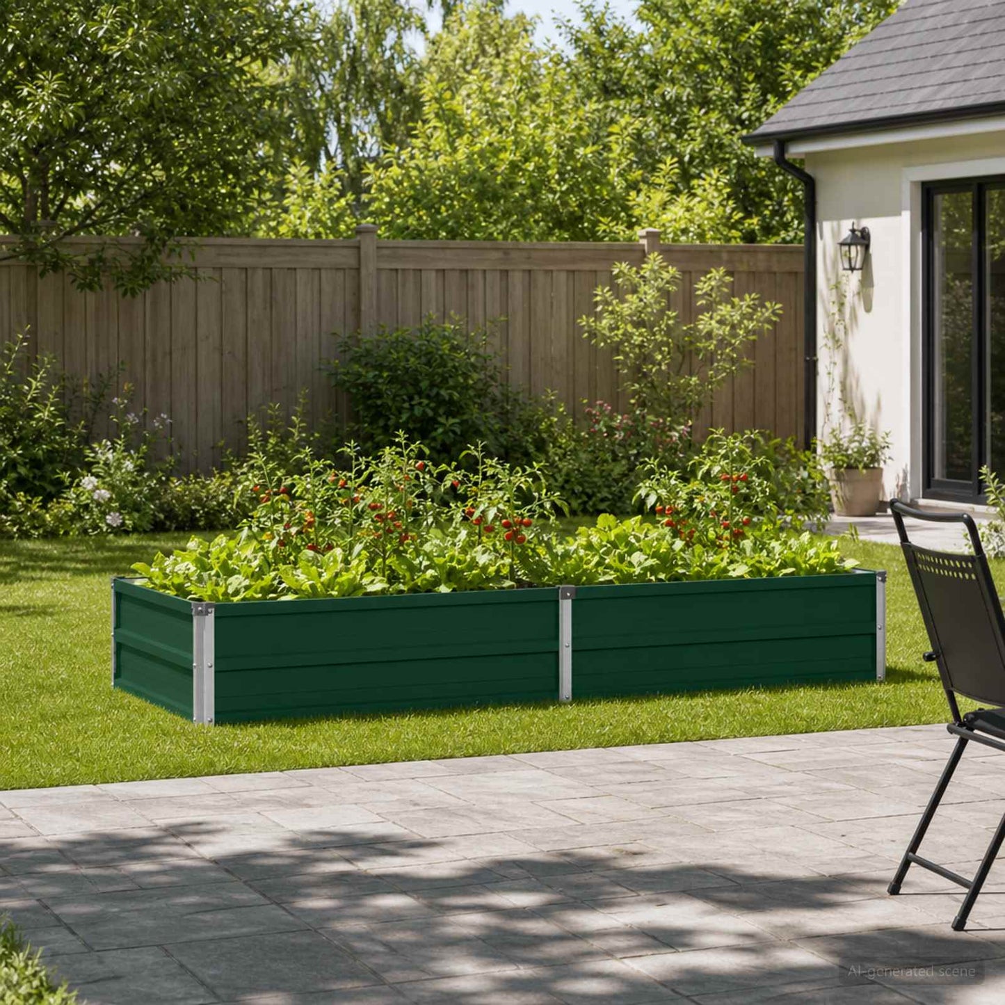 vidaXL Raised Garden Bed Green 160 x 80 x 24 cm cold-rolled steeel