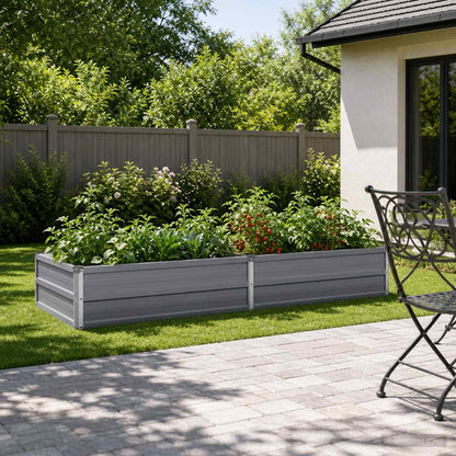 vidaXL Raised Garden Bed Grey 160 x 80 x 24 cm cold-rolled steel