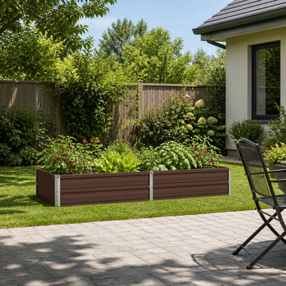 vidaXL Raised Garden Bed Brown 160 x 80 x 24 cm cold-rolled steel