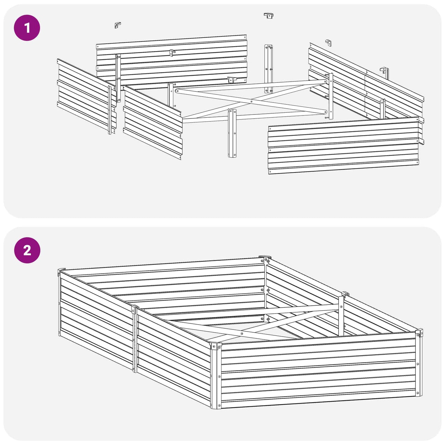vidaXL Raised Garden Bed Anthracite 160 x 80 x 24 cm cold-rolled steel