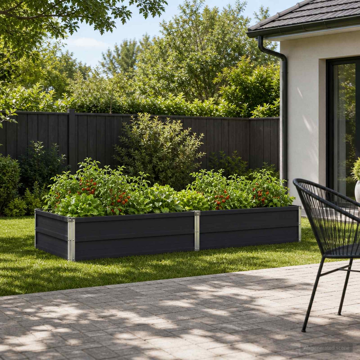 vidaXL Raised Garden Bed Anthracite 160 x 80 x 24 cm cold-rolled steel