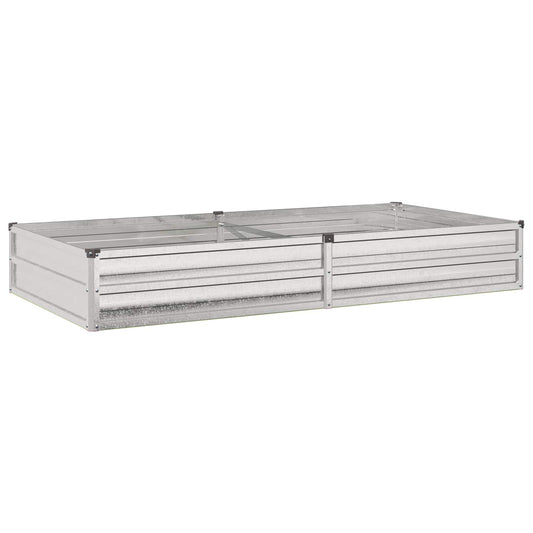 vidaXL Raised Garden Bed Galvanised Silver 160 x 80 x 24 cm