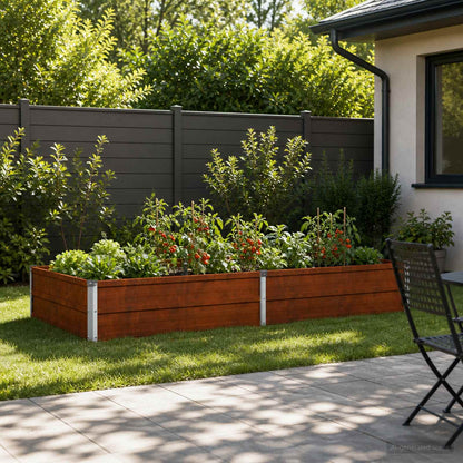 vidaXL Raised Garden Bed Rusty 160 x 80 x 24 cm corton