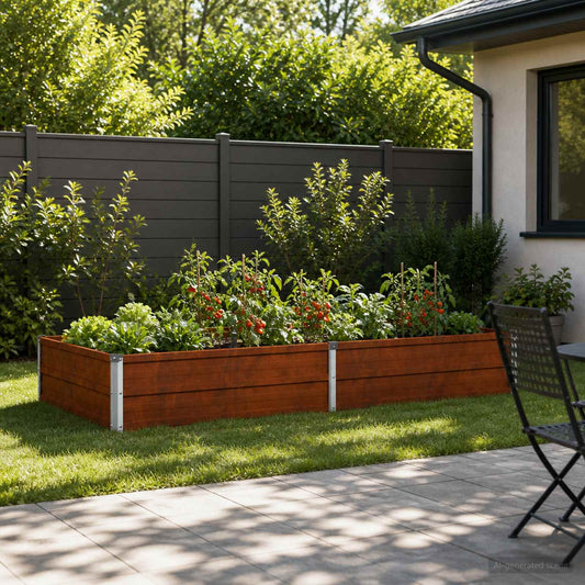 vidaXL Raised Garden Bed Rusty 160 x 80 x 24 cm corton