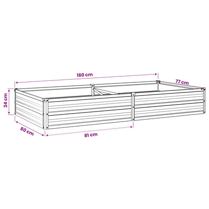 vidaXL Raised Garden Bed Rusty 160 x 80 x 24 cm corton