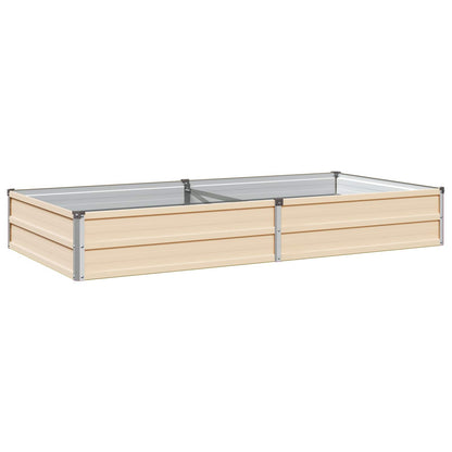 vidaXL Raised Garden Bed Ivory 160 x 80 x 24 cm cold-rolled steel