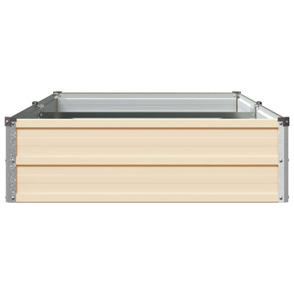vidaXL Raised Garden Bed Ivory 160 x 80 x 24 cm cold-rolled steel