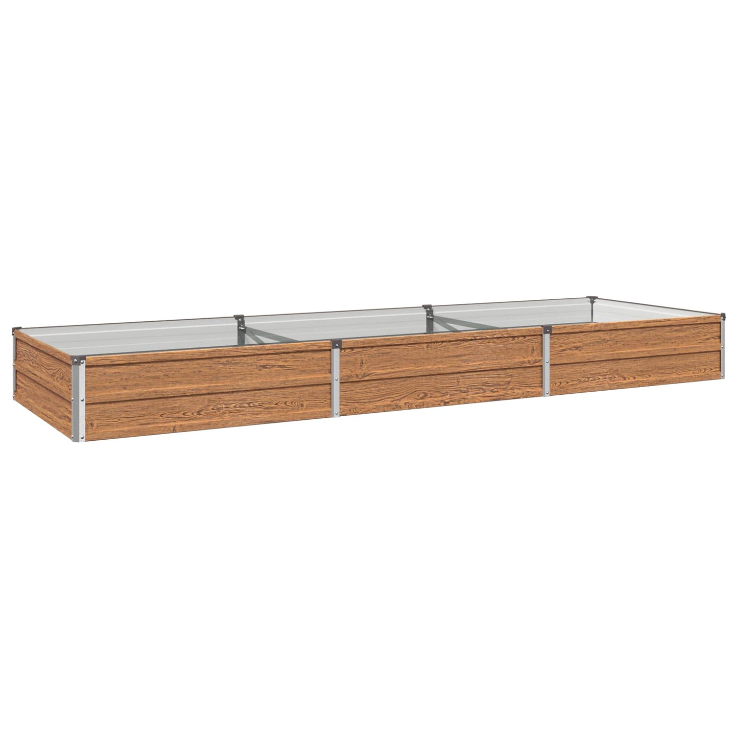 vidaXL Raised Garden Bed Wood Brown 240 x 80 x 24 cm cold-rolled steel