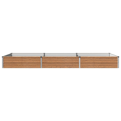 vidaXL Raised Garden Bed Wood Brown 240 x 80 x 24 cm cold-rolled steel